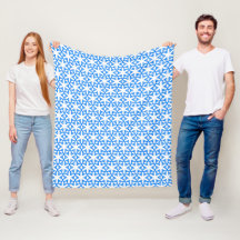 Azure Blue Geometic Flower Tile