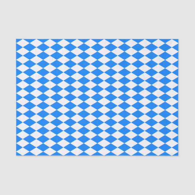 Azure Blue Harlequin Tissue Paper (Front)