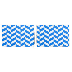 Azure Blue Herringbone Pillowcase