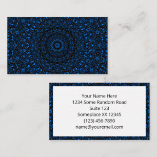 Azure Blue Mandala with Hypnotic Symmetry Business Card