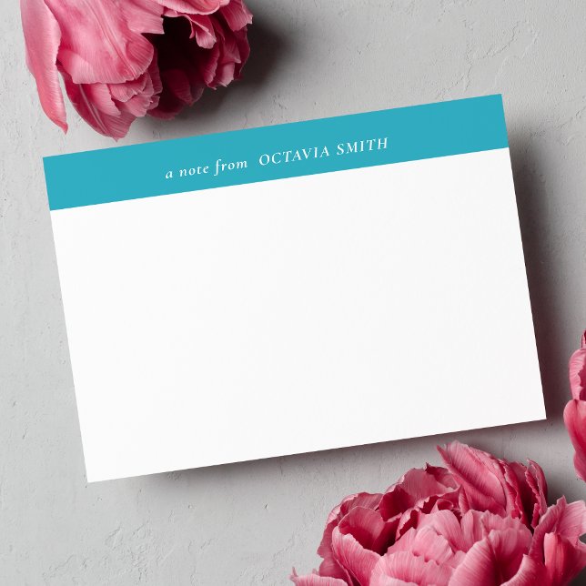 AZURE BLUE PERSONALIZED FAMILY NAME MONOGRAM CARD (Creator Uploaded)