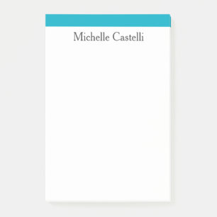 Azure Blue & White Professional Unique Classical Post-it Notes