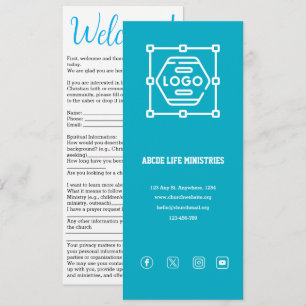 Azure Church Welcome Card