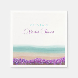 Azure Coast in Bloom Bridal Shower Napkin