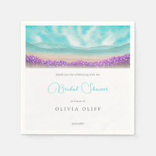 Azure Coast in Bloom Bridal Shower Napkin