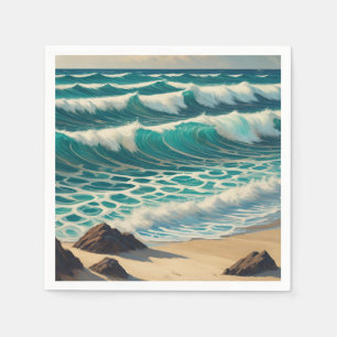 Azure Crest Tide Napkin