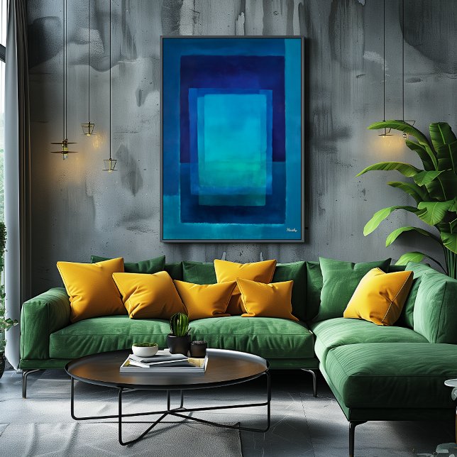 Azure Depth Colour Field Abstract Modern Art Poster (Creator Uploaded)