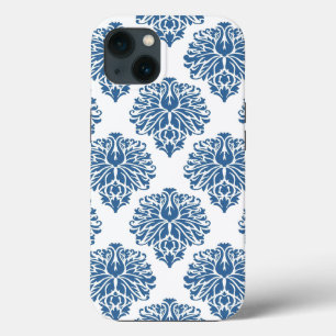 Azure Elegant Damask iPhone 13 Case