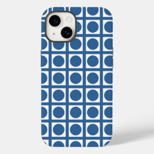 Azure Elegant Grid Dots Case-Mate iPhone 14 Case