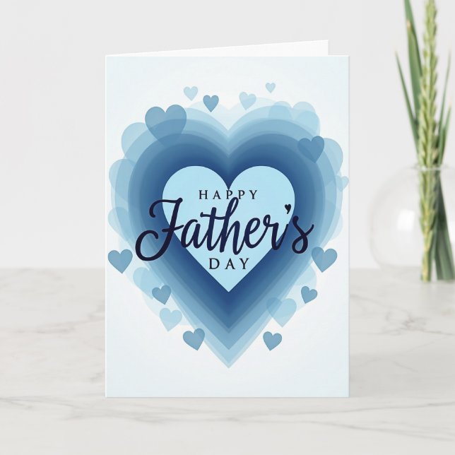 Azure Fathers Day Heart Card (Front)