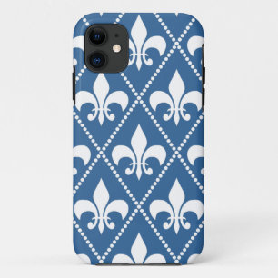Azure Fleur de Lis iPhone 11 Case