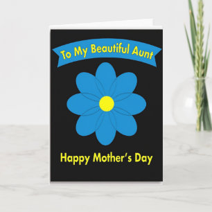 Azure Floral Aunt Mothers Day Card