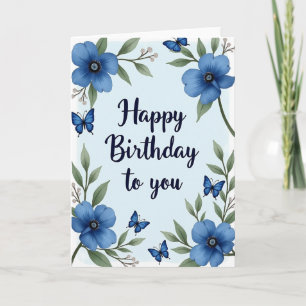 Azure Floral Card