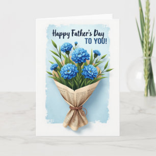 Azure Floral Fathers Day Card