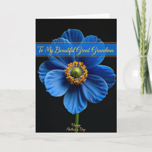 Azure Floral Great Grandma Card