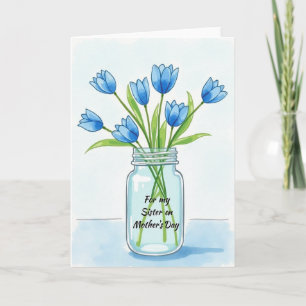 Azure Floral Sisters Day Card