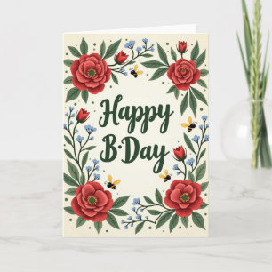 Azure Floret Birthday Card