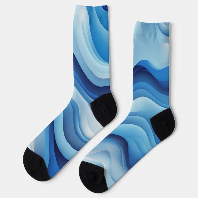 Azure Flow: A Dream in Blue  Socks (Left)