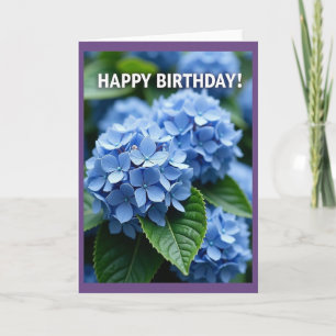 Azure Flower Birthday Card