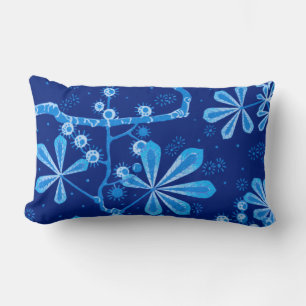 Azure Frost Flower Rectangular Pillow