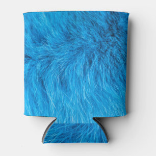Azure furry texture, closeup animal fur. can cooler