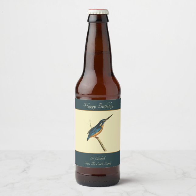 Azure Kingfisher Beer Bottle Label (Front)