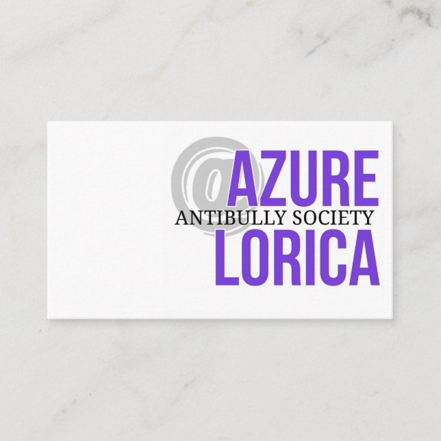 Azure Lorica Antibully Society Business Card (Front)