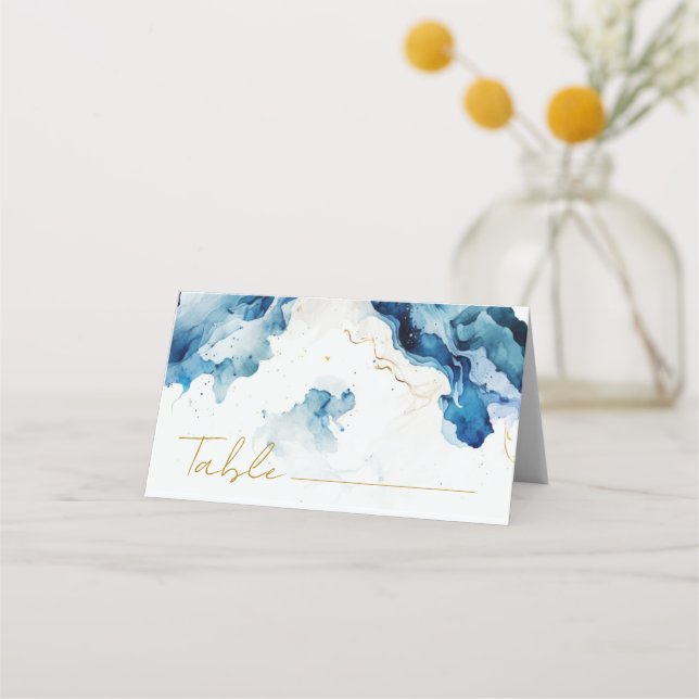AZURE Marble Dreams Gala Table Place Card (Front)