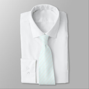 Azure Mist Blue & Seashell White Pinstripes Tie