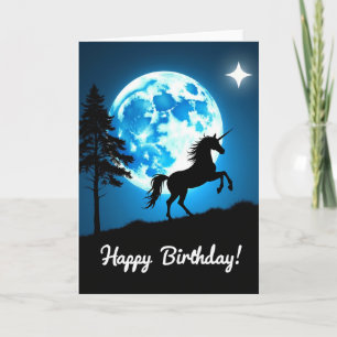 Azure Moon Birthday Card