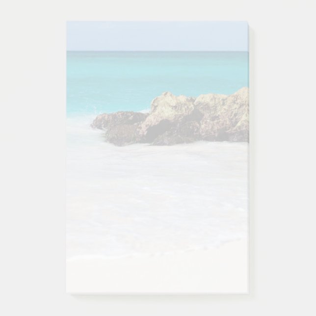 Azure Ocean Sandy Beach Faded Photo Post-it Notes (Front)
