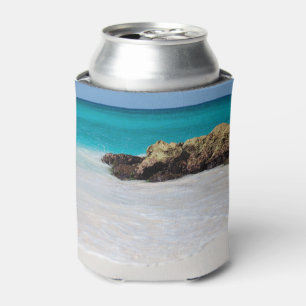 Azure Ocean Sandy Beach Photo Can Cooler