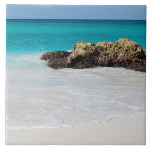 Azure Ocean Sandy Beach Photo Ceramic Tile