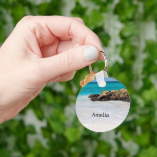 Azure Ocean Sandy Beach Photo Key Ring