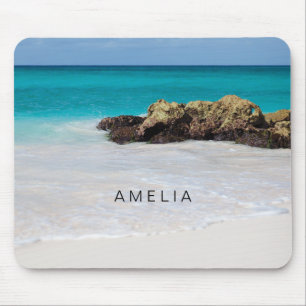 Azure Ocean Sandy Beach Photo Mouse Pad