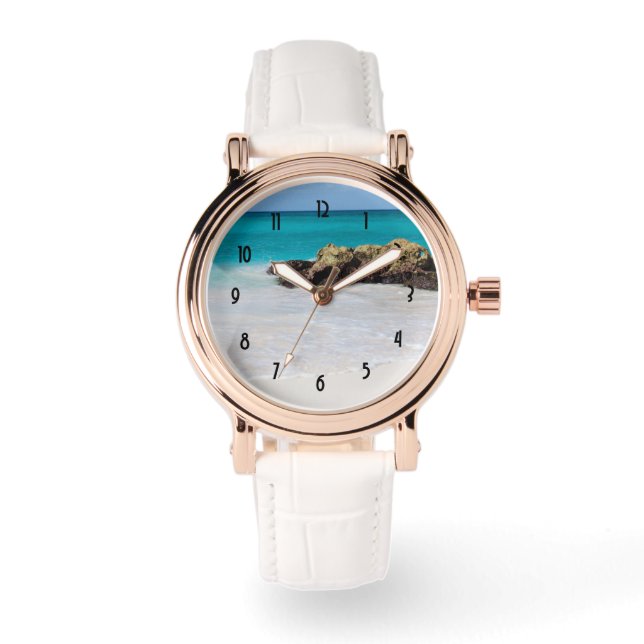 Azure Ocean Sandy Beach Photo Watch (Front)