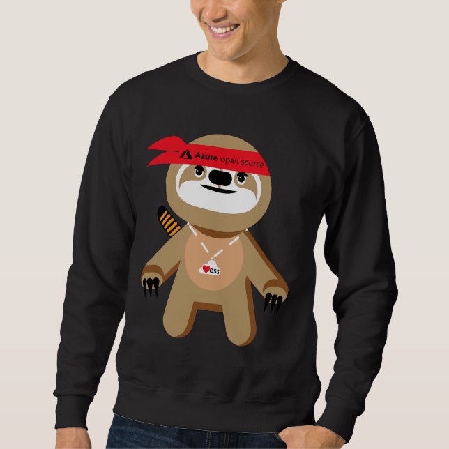 Azure Open Source Brady The Ninja Sloth Sweatshirt (Front)