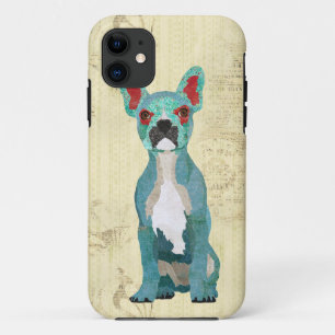 Azure Ornate French Bull Dog iPhone Case