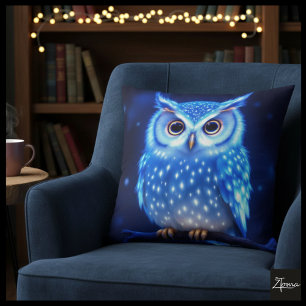 Azure Owl Comfort Cushion