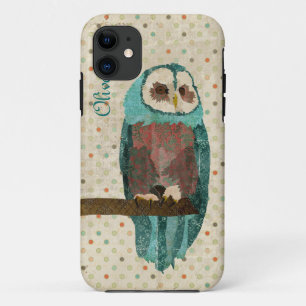 Azure Owl Vintage iPhone Case