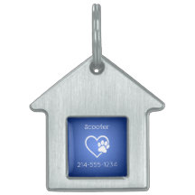 Azure Personalised Dog ID Tag Name & Phone