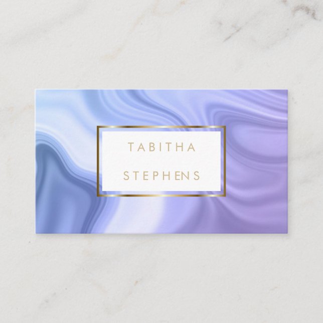 Azure Plum  Melted Swirls Designer Business Business Card (Front)