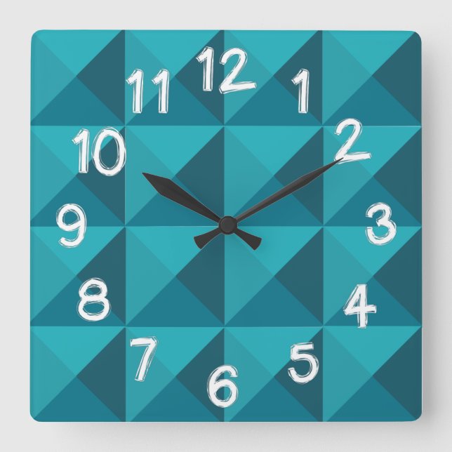 Azure Pyramids  Square Wall Clock (Front)