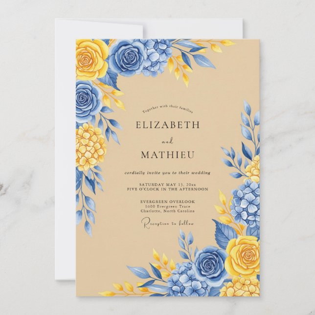 Azure Radiant Countryside Wedding Invitation (Front)