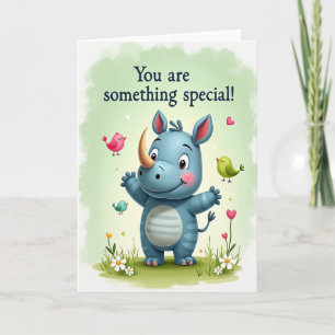 Azure Rhino Birthday Card