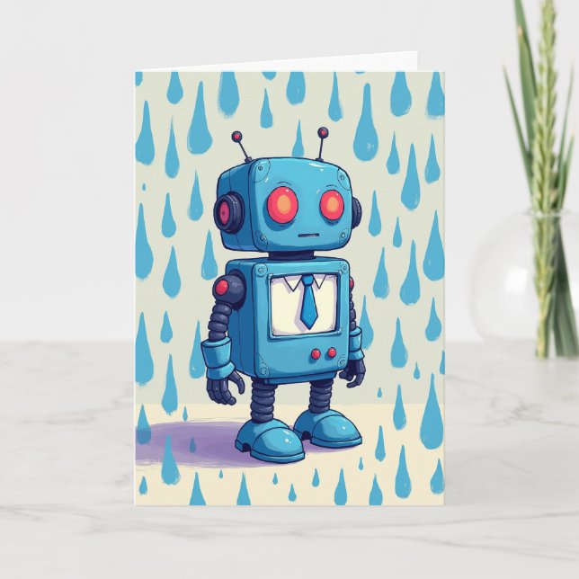 Azure Robot Fathers Day Card (Front)