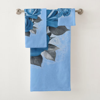 Azure Rose Serenity Bath Towel Set