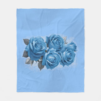 Azure Rose Serenity Fleece Blanket
