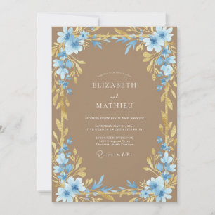 Azure Sand Vine Wedding Invitation