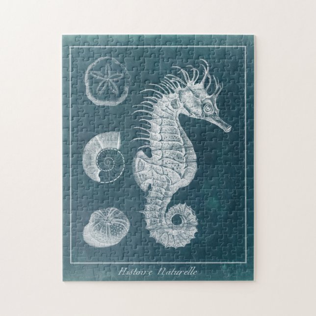 Azure Seahorse Study I Jigsaw Puzzle (Vertical)